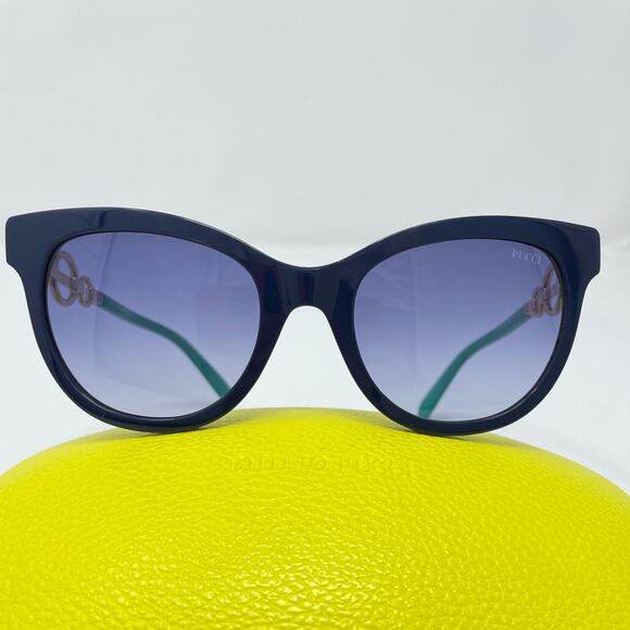 Emilio Pucci 💙 54mm Cat Eye Sunglasses SHINY BLUE/GRADIENT BLUE oversized retro - Picture 4 of 13